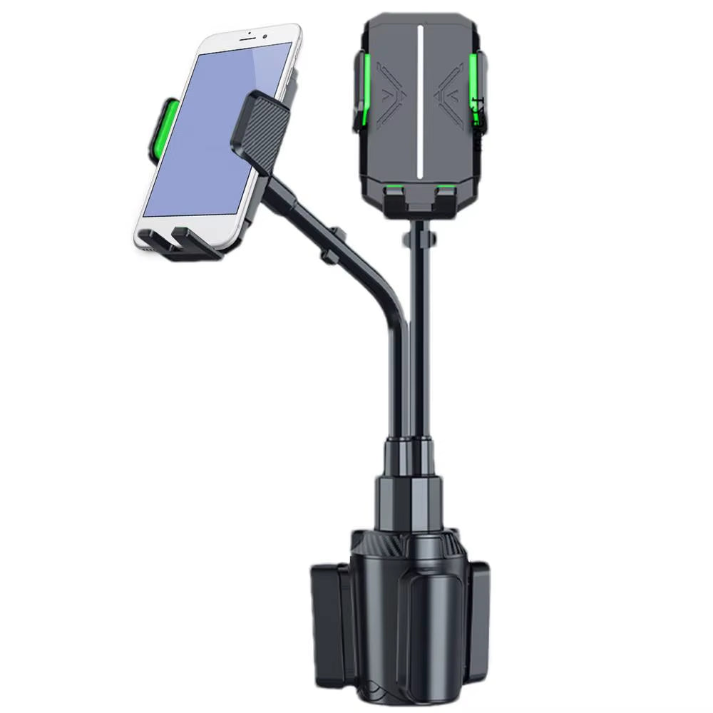 Phone Stand for Car Gooseneck Double Phone Holder Cradle Rotatable Car Cell Phone Mount with Expandable Base for Truck Golf Cart