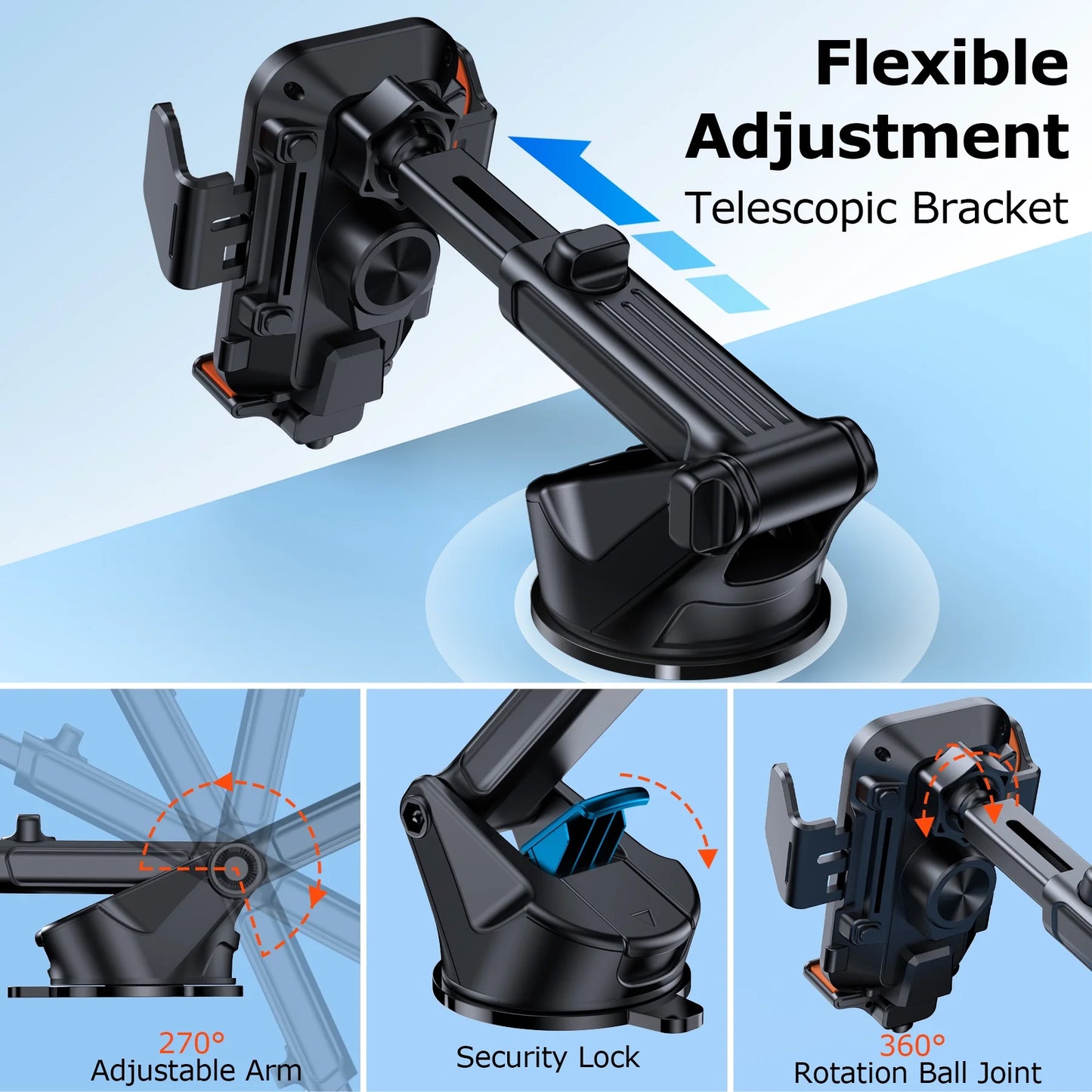 X16S Wireless Car Charger,15W Fast Charging Auto Clamping Car Charger for Dash Windshield Air Vent Compatible,Hands-Free Phone Holder Car Mount for Iphone 16 15 14, Samsung Galaxy,Google, Etc