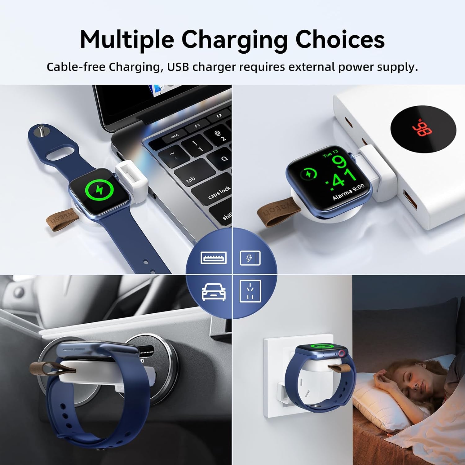 Portable Charger for Apple Watch  Iwatch USB Wireless Charger, Travel Cordless Charger