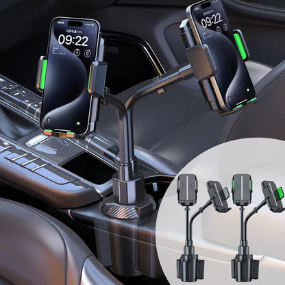 Phone Stand for Car Gooseneck Double Phone Holder Cradle Rotatable Car Cell Phone Mount with Expandable Base for Truck Golf Cart