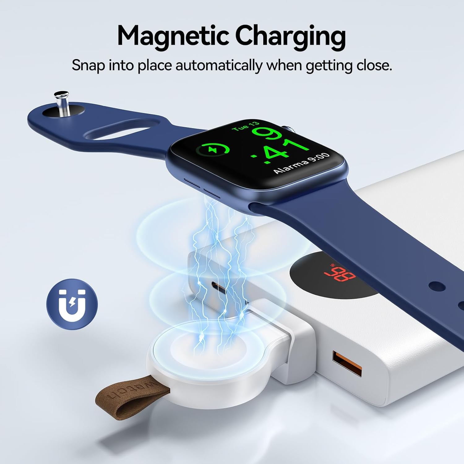 Portable Charger for Apple Watch  Iwatch USB Wireless Charger, Travel Cordless Charger
